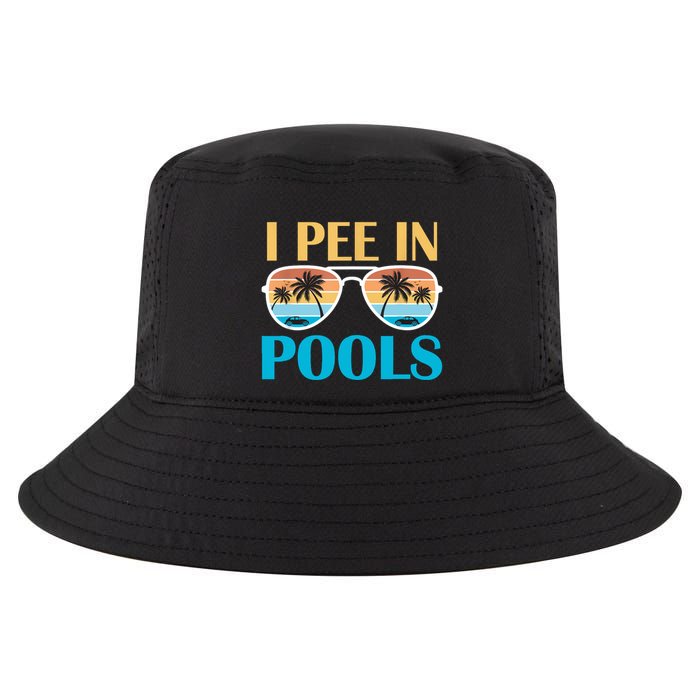 I Pee In Pools Funny Jokes Sarcastic Sayings Cool Comfort Performance Bucket Hat