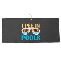 I Pee In Pools Funny Jokes Sarcastic Sayings Large Microfiber Waffle Golf Towel