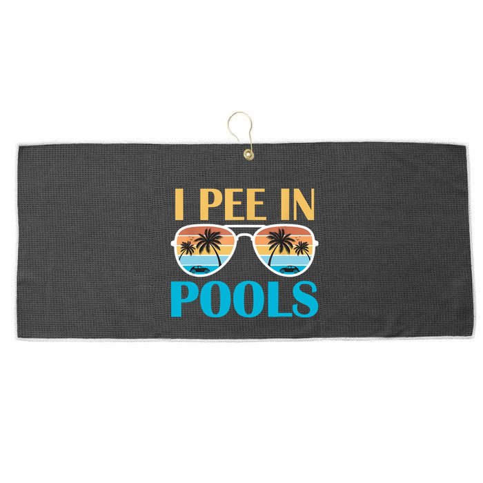 I Pee In Pools Funny Jokes Sarcastic Sayings Large Microfiber Waffle Golf Towel