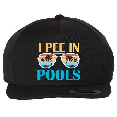 I Pee In Pools Funny Jokes Sarcastic Sayings Wool Snapback Cap