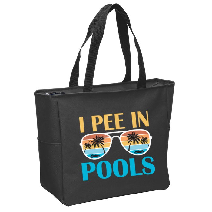 I Pee In Pools Funny Jokes Sarcastic Sayings Zip Tote Bag