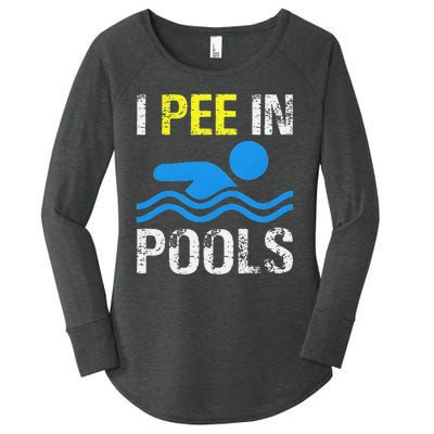 I Pee In Pools Funny Summer Swimming Women's Perfect Tri Tunic Long Sleeve Shirt