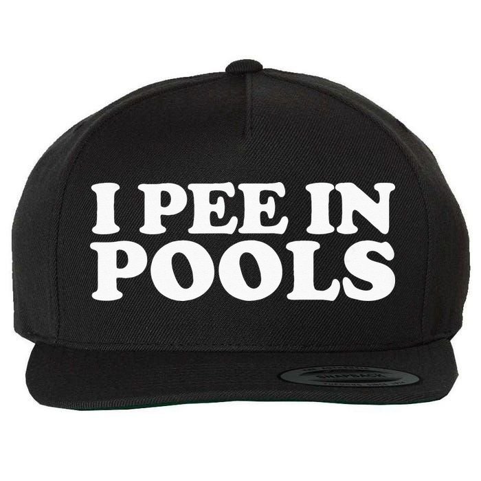 I Pee In Pools Funny Vacation I Pee In Pools Wool Snapback Cap