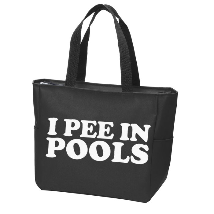 I Pee In Pools Funny Vacation I Pee In Pools Zip Tote Bag