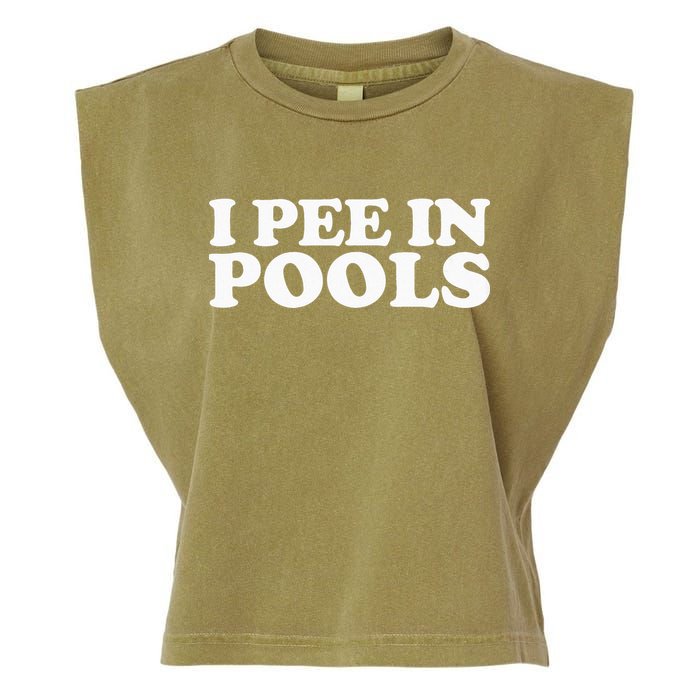 I Pee In Pools Funny Vacation I Pee In Pools Garment-Dyed Women's Muscle Tee