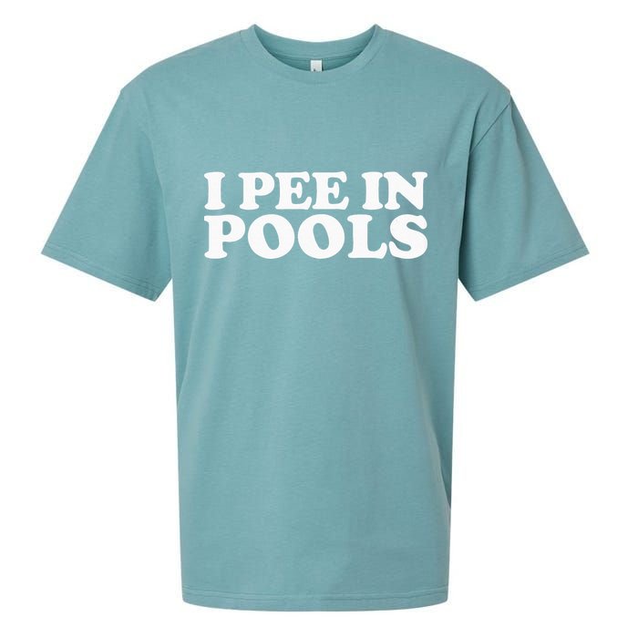 I Pee In Pools Funny Vacation I Pee In Pools Sueded Cloud Jersey T-Shirt