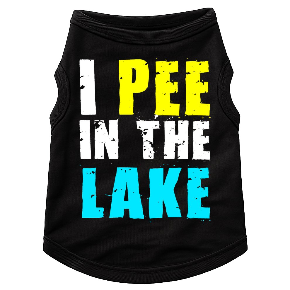 I Pee In The Lake Funny Summer Vacation Doggie Tank