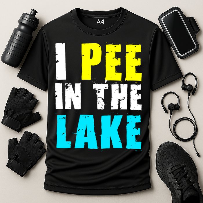 I Pee In The Lake Funny Summer Vacation Cooling Performance Crew T-Shirt
