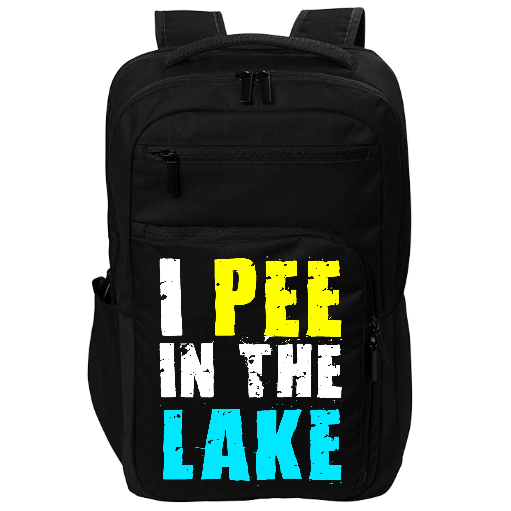 I Pee In The Lake Funny Summer Vacation Impact Tech Backpack