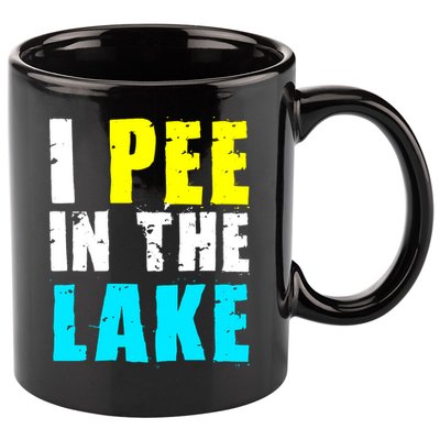I Pee In The Lake Funny Summer Vacation 11oz C Handle Ceramic Mug