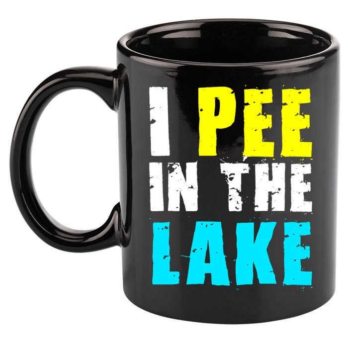 I Pee In The Lake Funny Summer Vacation 11oz C Handle Ceramic Mug