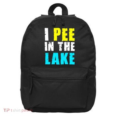 I Pee In The Lake Funny Summer Vacation 16 in Basic Backpack