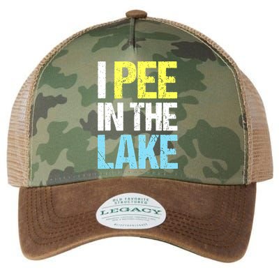 I Pee In The Lake Funny Summer Vacation Legacy Tie Dye Trucker Hat