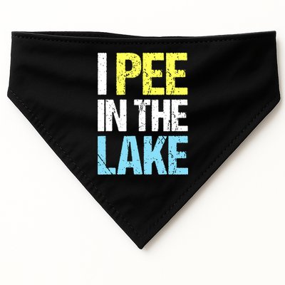 I Pee In The Lake Funny Summer Vacation USA-Made Doggie Bandana