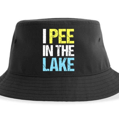 I Pee In The Lake Funny Summer Vacation Sustainable Bucket Hat