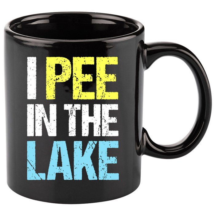 I Pee In The Lake Funny Summer Vacation 11oz C Handle Ceramic Mug