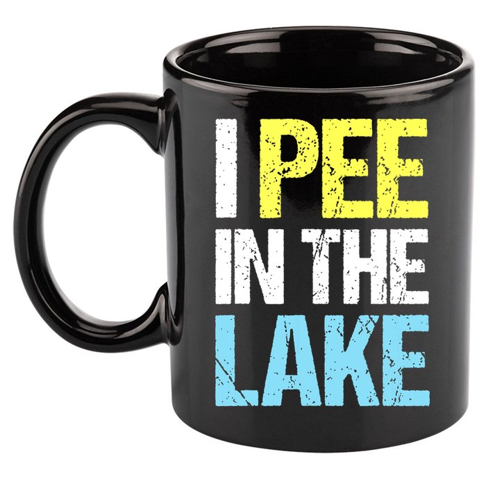 I Pee In The Lake Funny Summer Vacation 11oz C Handle Ceramic Mug