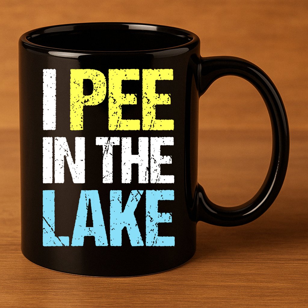 I Pee In The Lake Funny Summer Vacation 11oz C Handle Ceramic Mug