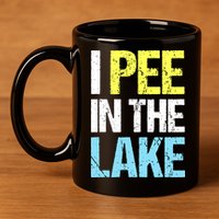 I Pee In The Lake Funny Summer Vacation 11oz C Handle Ceramic Mug