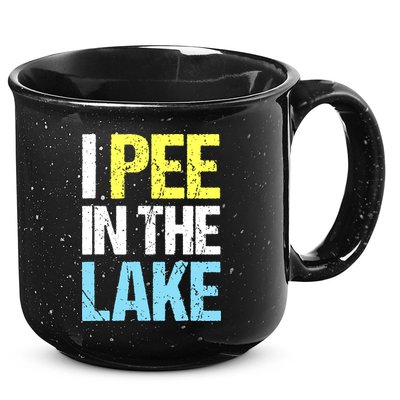 I Pee In The Lake Funny Summer Vacation 15oz Campfire Ceramic Mug