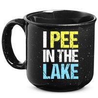 I Pee In The Lake Funny Summer Vacation 15oz Campfire Ceramic Mug