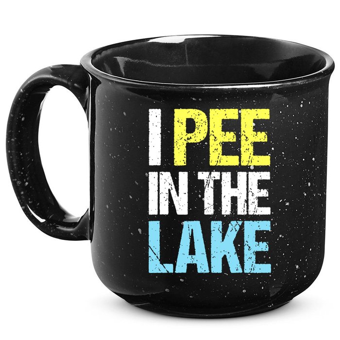 I Pee In The Lake Funny Summer Vacation 15oz Campfire Ceramic Mug