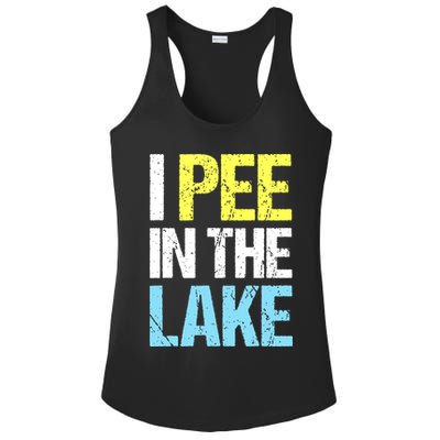 I Pee In The Lake Funny Summer Vacation Ladies PosiCharge Competitor Racerback Tank