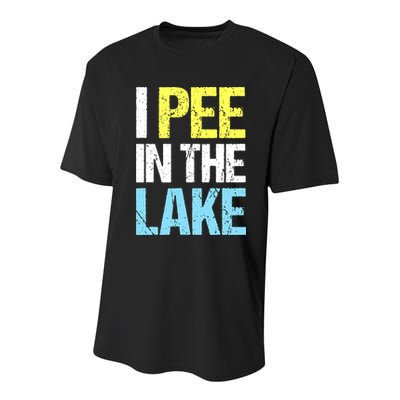 I Pee In The Lake Funny Summer Vacation Youth Performance Sprint T-Shirt