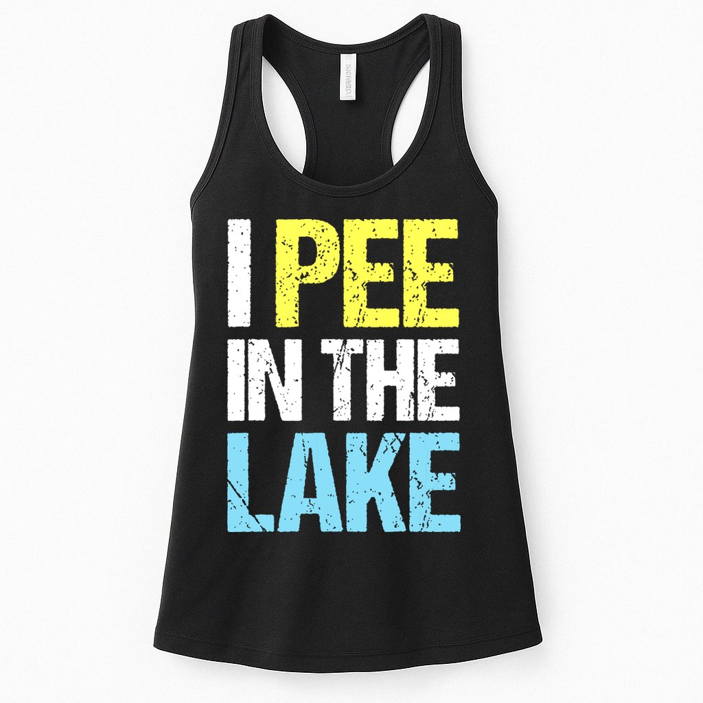 I Pee In The Lake Funny Summer Vacation Womens Tank Top