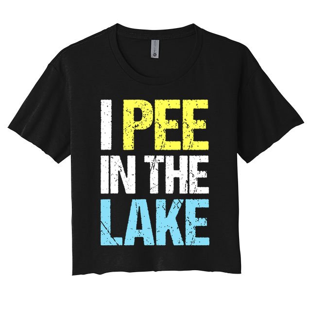 I Pee In The Lake Funny Summer Vacation Crop Top