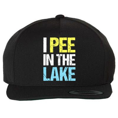 I Pee In The Lake Funny Summer Vacation Wool Snapback Cap