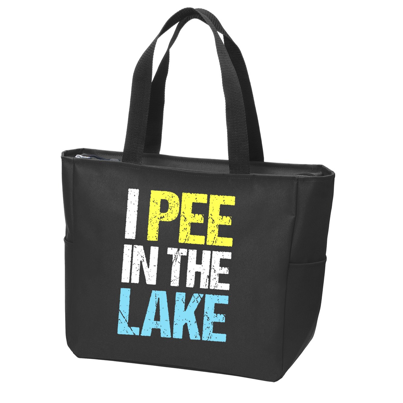 I Pee In The Lake Funny Summer Vacation Zip Tote Bag