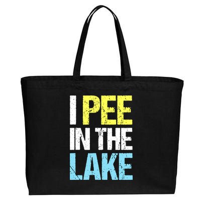 I Pee In The Lake Funny Summer Vacation Cotton Canvas Jumbo Tote