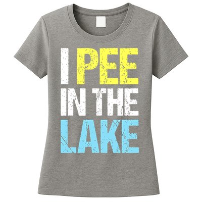 I Pee In The Lake Funny Summer Vacation Womens T-Shirt