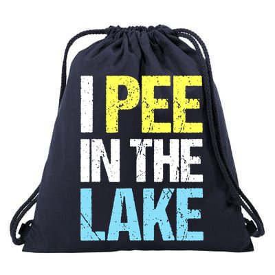 I Pee In The Lake Funny Summer Vacation Drawstring Bag