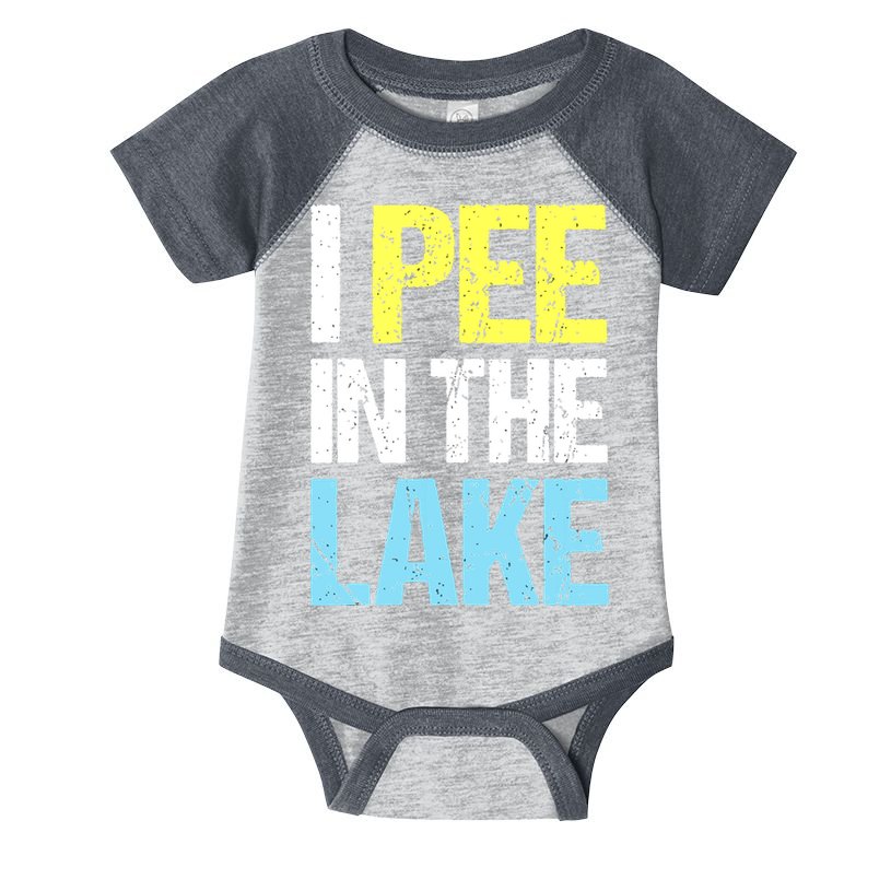 I Pee In The Lake Funny Summer Vacation Infant Baby Jersey Bodysuit