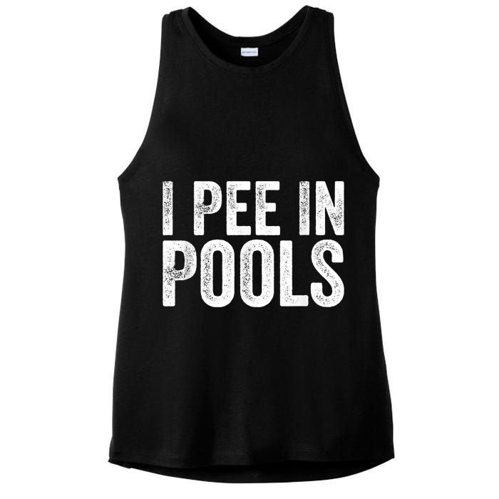 I Pee In Pools Funny Ladies PosiCharge Tri-Blend Wicking Tank