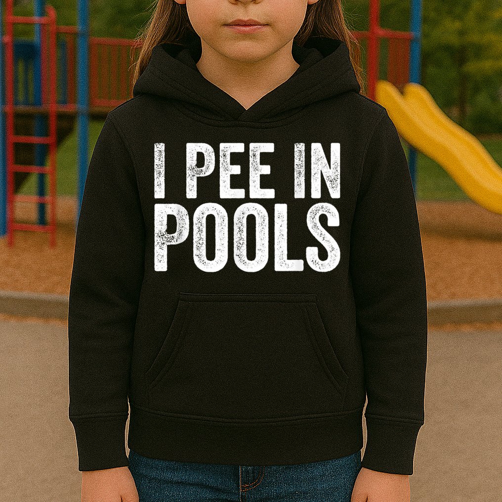 I Pee In Pools Funny Kids Hoodie