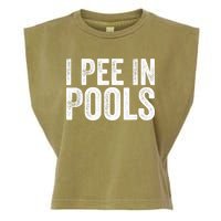 I Pee In Pools Funny Garment-Dyed Women's Muscle Tee