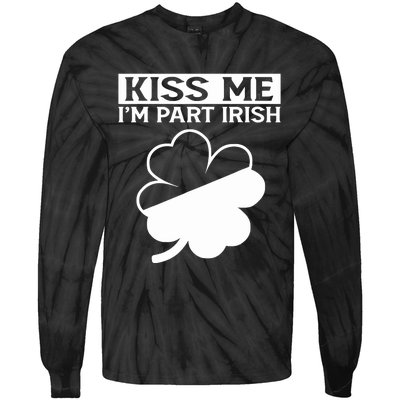 I'm Part Irish Green Lucky Shamrock St Patrick's Day Tie-Dye Long Sleeve Shirt