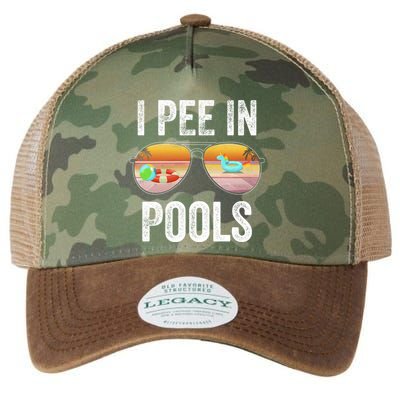 I Pee In Pools Funny Legacy Tie Dye Trucker Hat