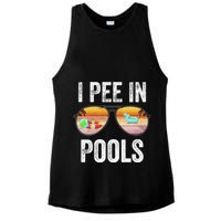 I Pee In Pools Funny Ladies PosiCharge Tri-Blend Wicking Tank