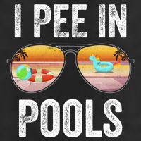 I Pee In Pools Funny Garment-Dyed Fleece Hoodie