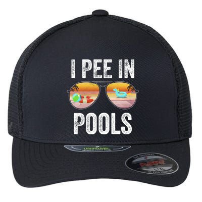 I Pee In Pools Funny Flexfit Unipanel Trucker Cap