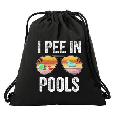 I Pee In Pools Funny Drawstring Bag