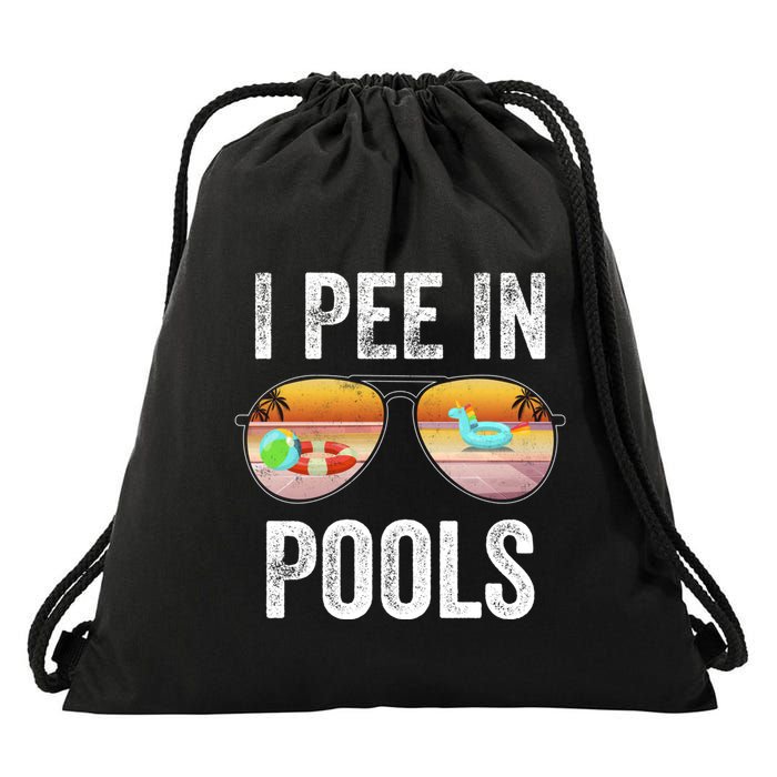 I Pee In Pools Funny Drawstring Bag