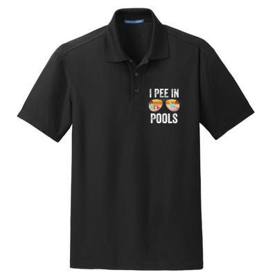 I Pee In Pools Funny Dry Zone Grid Polo