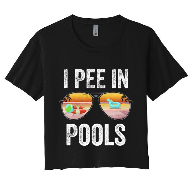 I Pee In Pools Funny Crop Top