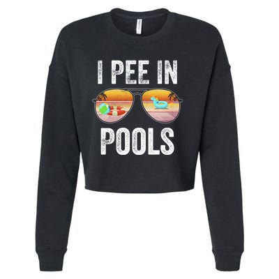 I Pee In Pools Funny Cropped Pullover Crew