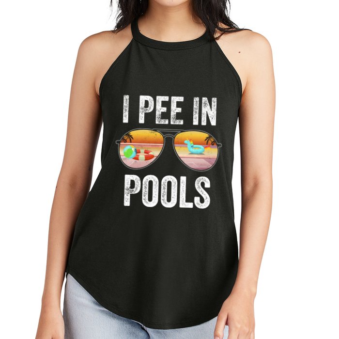 I Pee In Pools Funny Women's Perfect Tri Rocker Tank